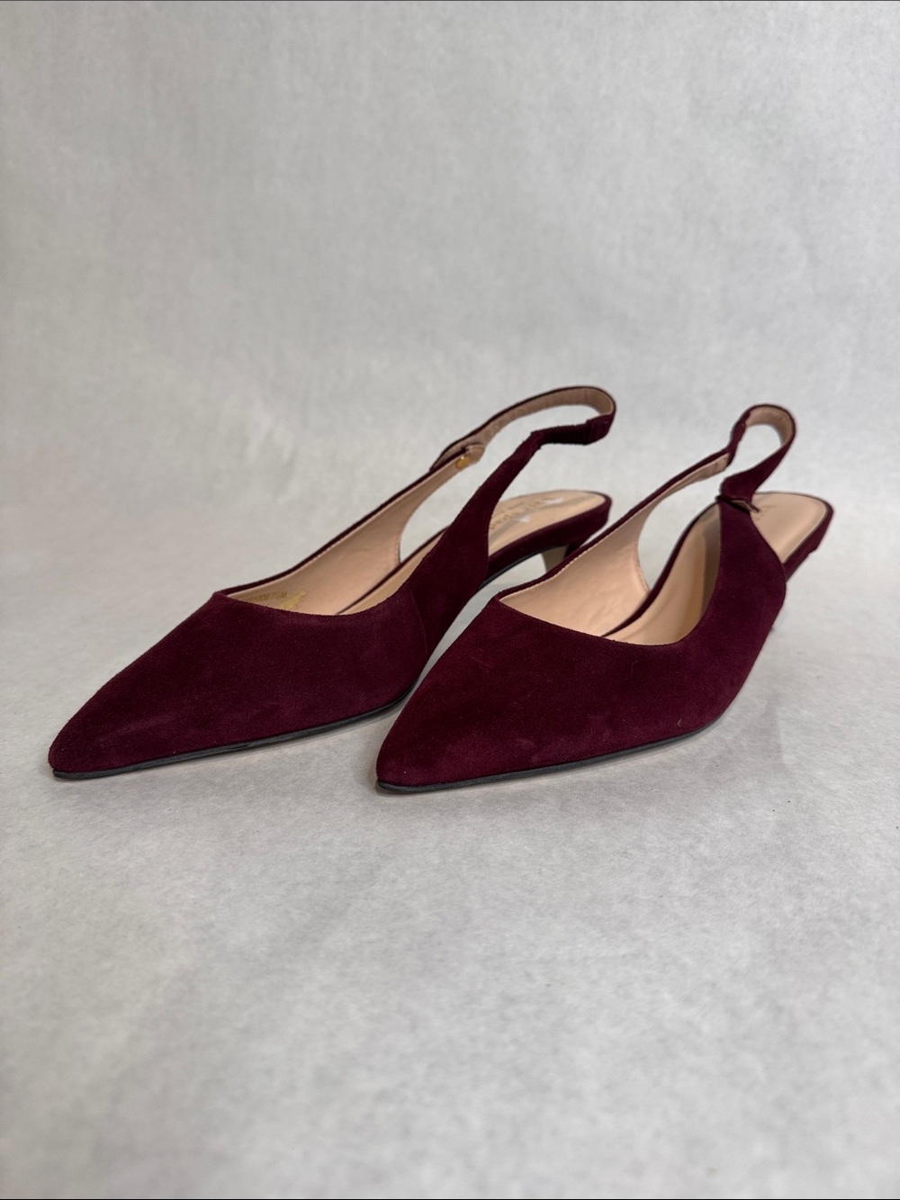 kate spade Burgundy Suede Pointed Slingback Mules